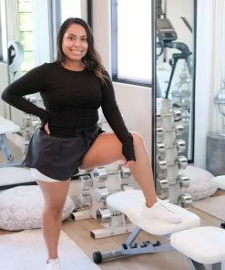 Blanc Noir Activewear Black Long Sleeve Top With Mesh Detail