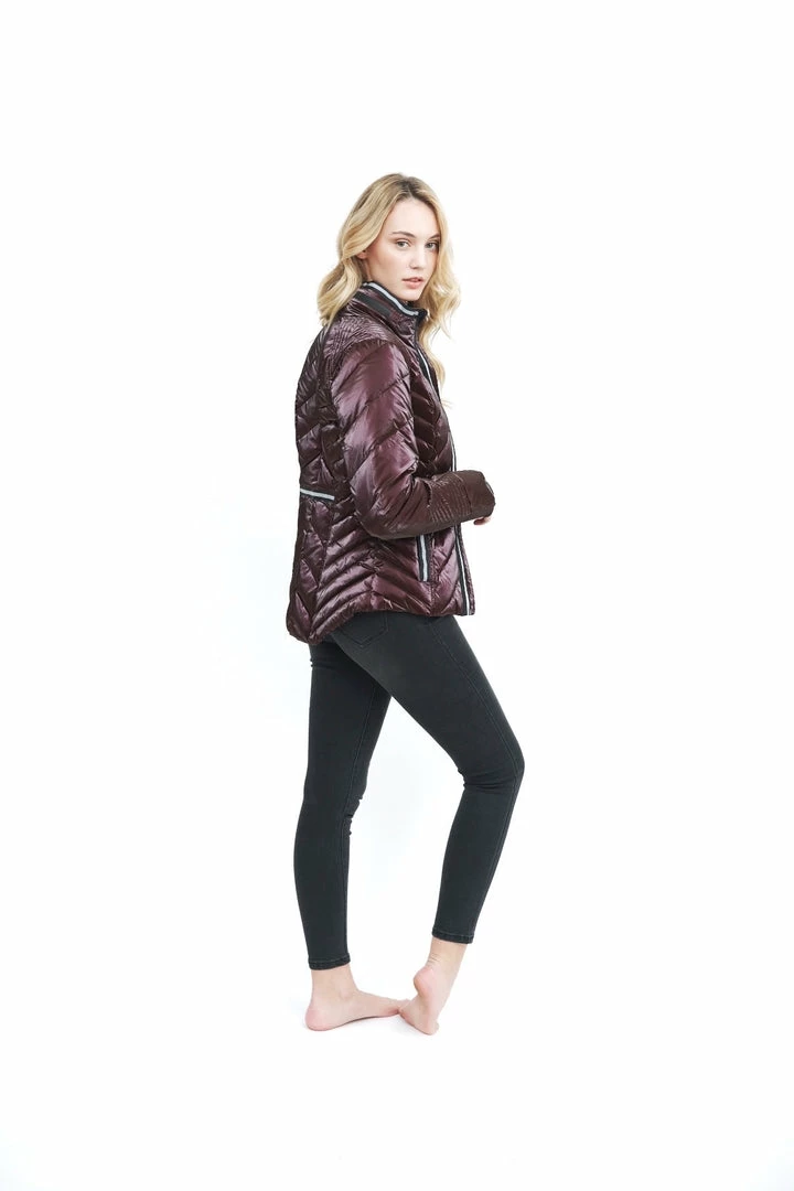 Blanc Noir Puffer Jacket With Zip Down Hood Mulberry Basics 9 Blanc Noir Puffer Jacket With Zip Down Hood Mulberry Basics