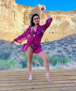 Triya Pink Paisley Button Up Top Tops