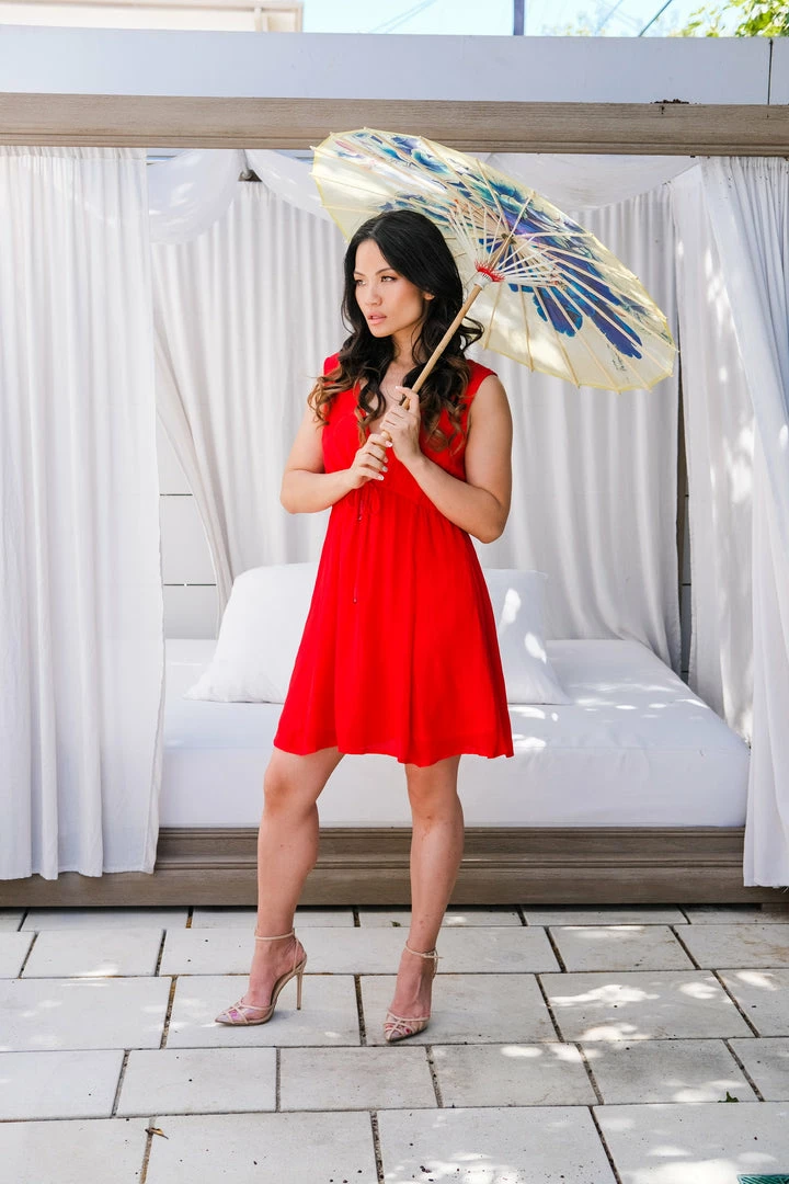 Shahida Parides Red Dress Coverup With Pockets 4 Shahida Parides Red Dress Coverup With Pockets