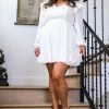 Dress Forum Ivory Pom Pom Dress With Ruffles