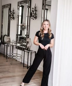 Stillwater Black Linen Trouser Pant Basics