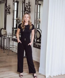 Stillwater Black Linen Trouser Pant Basics