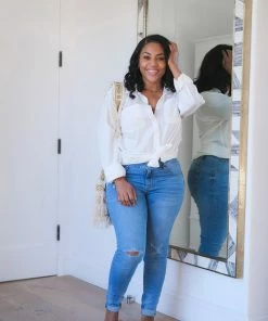 Stillwater White Long Sleeve Button Up