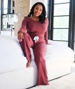Glyder Merlot Ribbed Lounge Pant Pajamas