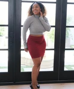 Hera Grey Ribbed Turtleneck Cropped Sweater Basics