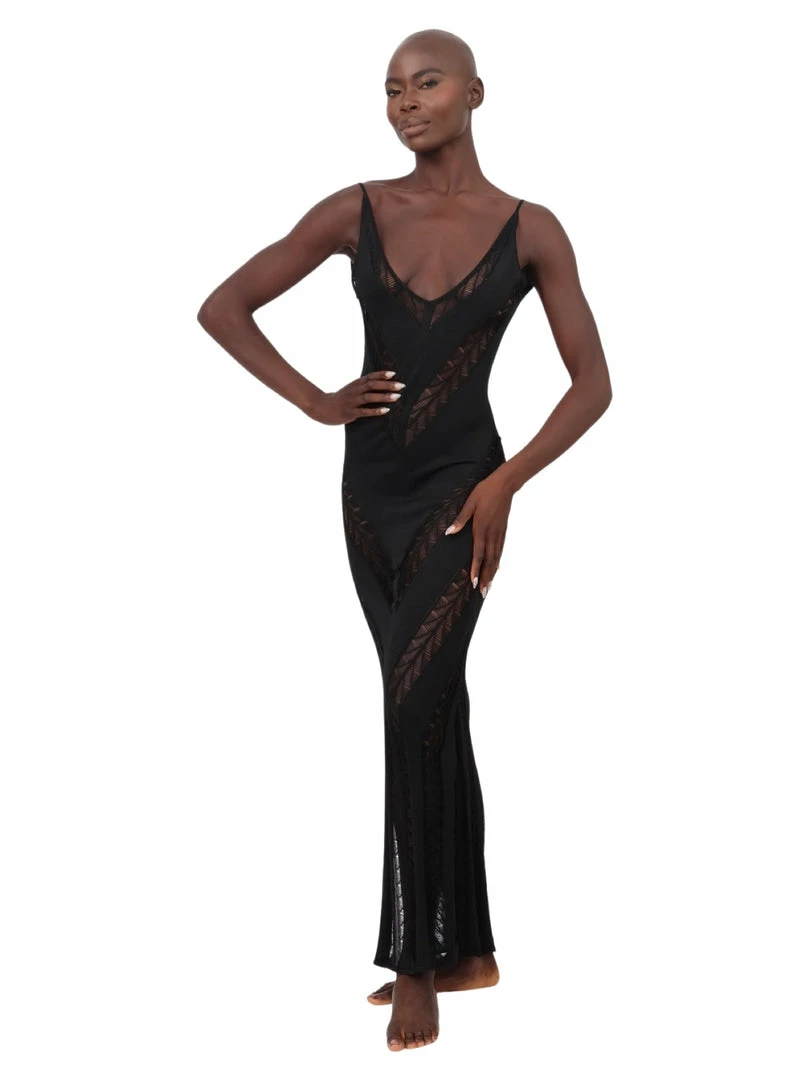 Moeva Black Knit Maxi Dress Dresses 10 Moeva Black Knit Maxi Dress Dresses