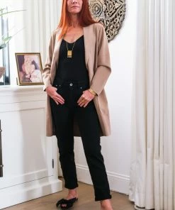 Dress Forum Tan Open Front Coat