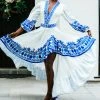 Karla Vivian Bottoms Cobalt And White Twirl Skirt
