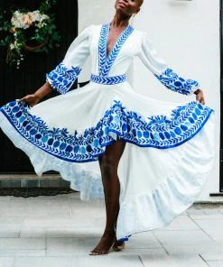 Karla Vivian Bottoms Cobalt And White Twirl Skirt