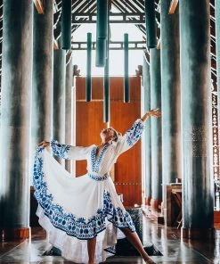 Karla Vivian Bottoms Cobalt And White Twirl Skirt