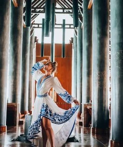 Karla Vivian Bottoms Cobalt And White Twirl Skirt