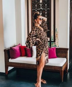 Pho Dresses Giraffe Print Wrap Dress With Fringe 22 Pho Dresses Giraffe Print Wrap Dress With Fringe