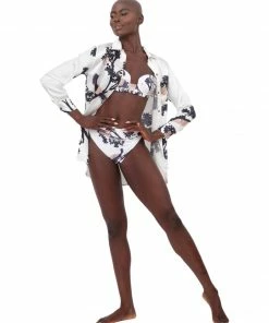 Aguaclara Tops White Exotico Button Up Top