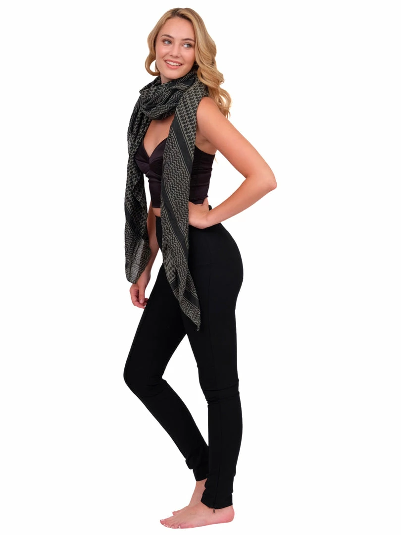 Q2 Black And Grey Print Scarf Accessories 8 Q2 Black And Grey Print Scarf Accessories