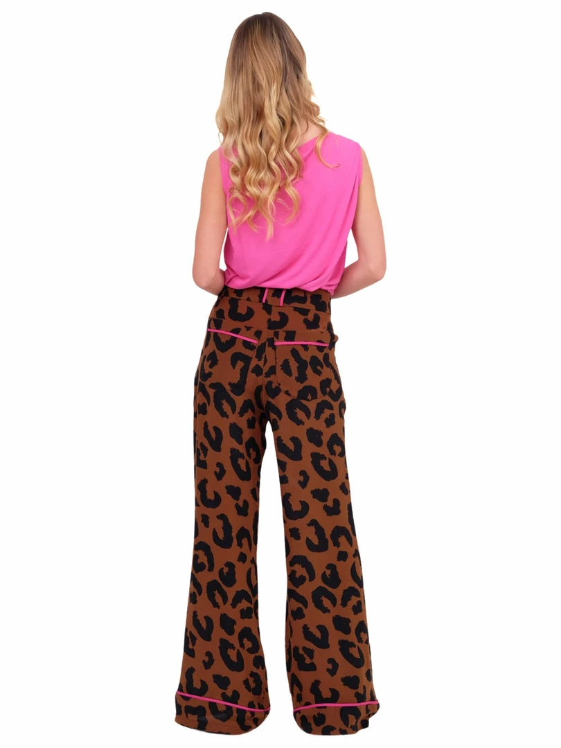 Triya Copper Leopard High Waist Pants Bottoms 10 Triya Copper Leopard High Waist Pants Bottoms