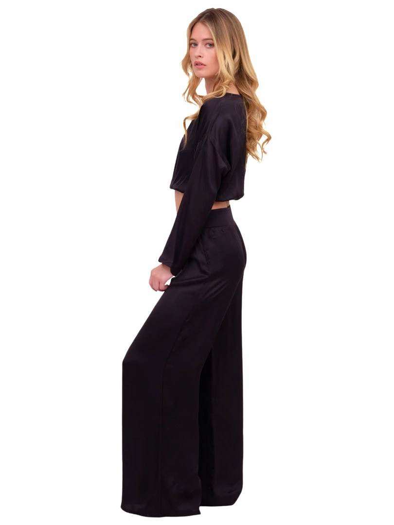 Stillwater Black Silky Wide Leg Pant Basics 7 Stillwater Black Silky Wide Leg Pant Basics