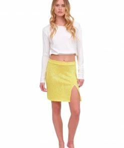 EastNWest Label Yellow Sequin Mini Skirt Bottoms