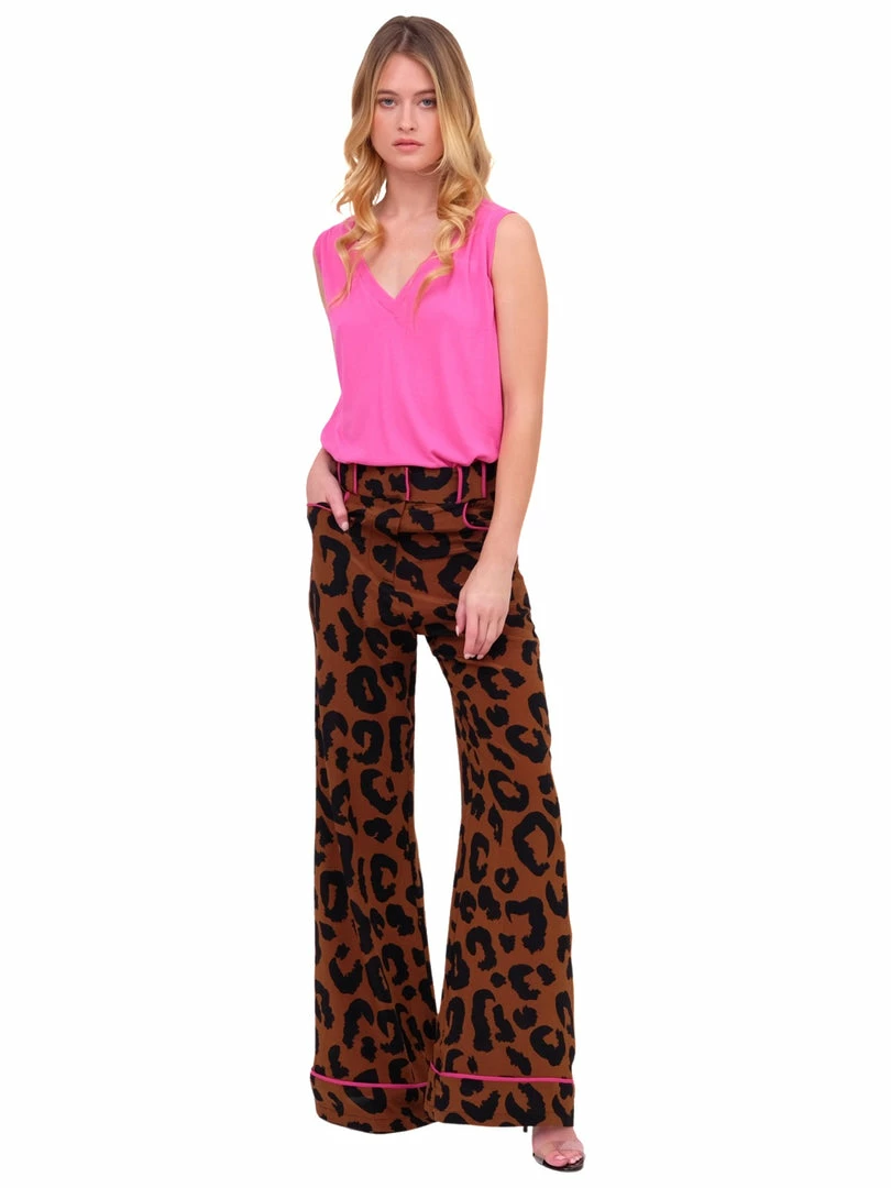 Triya Copper Leopard High Waist Pants Bottoms 7 Triya Copper Leopard High Waist Pants Bottoms