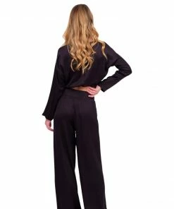 Stillwater Black Silky Crop Top Basics