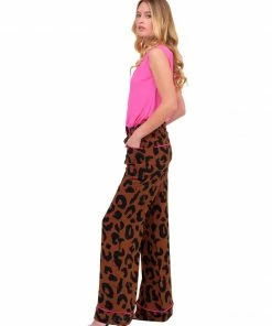 Triya Copper Leopard High Waist Pants Bottoms 16 Triya Copper Leopard High Waist Pants Bottoms