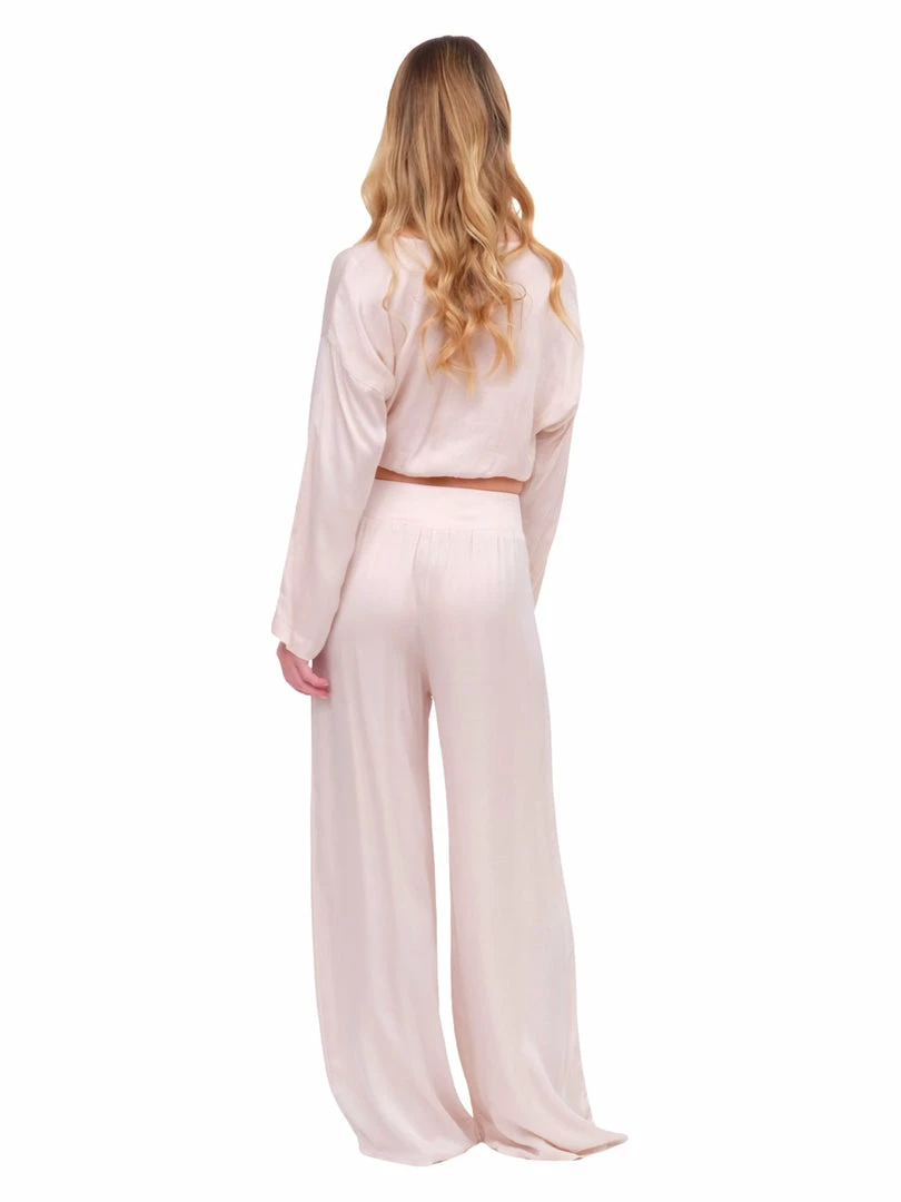 Naughty Girl Shop Bottoms Champagne Silky Wide Leg Pant 9 Naughty Girl Shop Bottoms Champagne Silky Wide Leg Pant