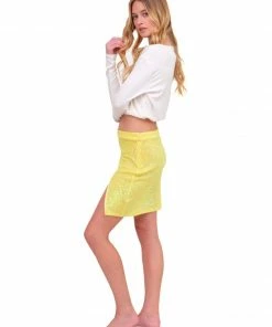 EastNWest Label Yellow Sequin Mini Skirt Bottoms