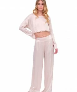 Stillwater Champagne Silky Crop Top Basics 12 Stillwater Champagne Silky Crop Top Basics
