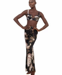 Aguaclara Bottoms Black Exotico Wide Leg Pants 10 Aguaclara Bottoms Black Exotico Wide Leg Pants