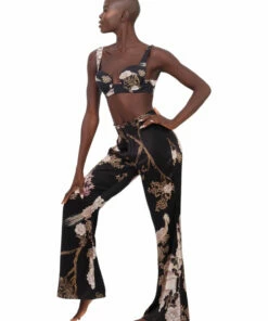 Aguaclara Bottoms Black Exotico Wide Leg Pants 12 Aguaclara Bottoms Black Exotico Wide Leg Pants