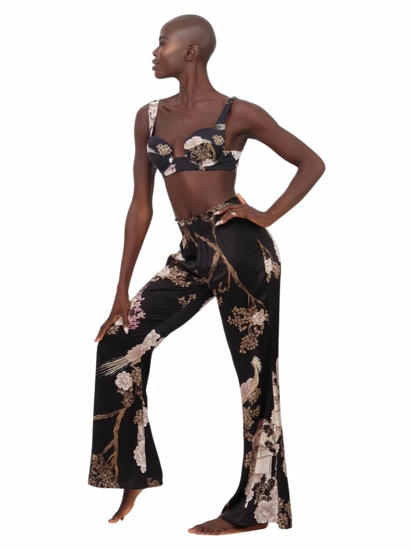 Aguaclara Bottoms Black Exotico Wide Leg Pants 7 Aguaclara Bottoms Black Exotico Wide Leg Pants