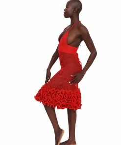 Beachy Side Dresses Red Chouchou Ruffle Dress
