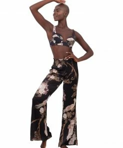 Aguaclara Bottoms Black Exotico Wide Leg Pants