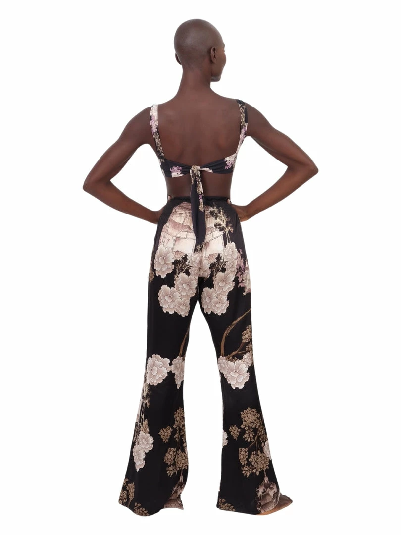 Aguaclara Bottoms Black Exotico Wide Leg Pants 8 Aguaclara Bottoms Black Exotico Wide Leg Pants