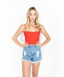 Le Rumi Knit Tank Top Bandeau Red 16 Le Rumi Knit Tank Top Bandeau Red