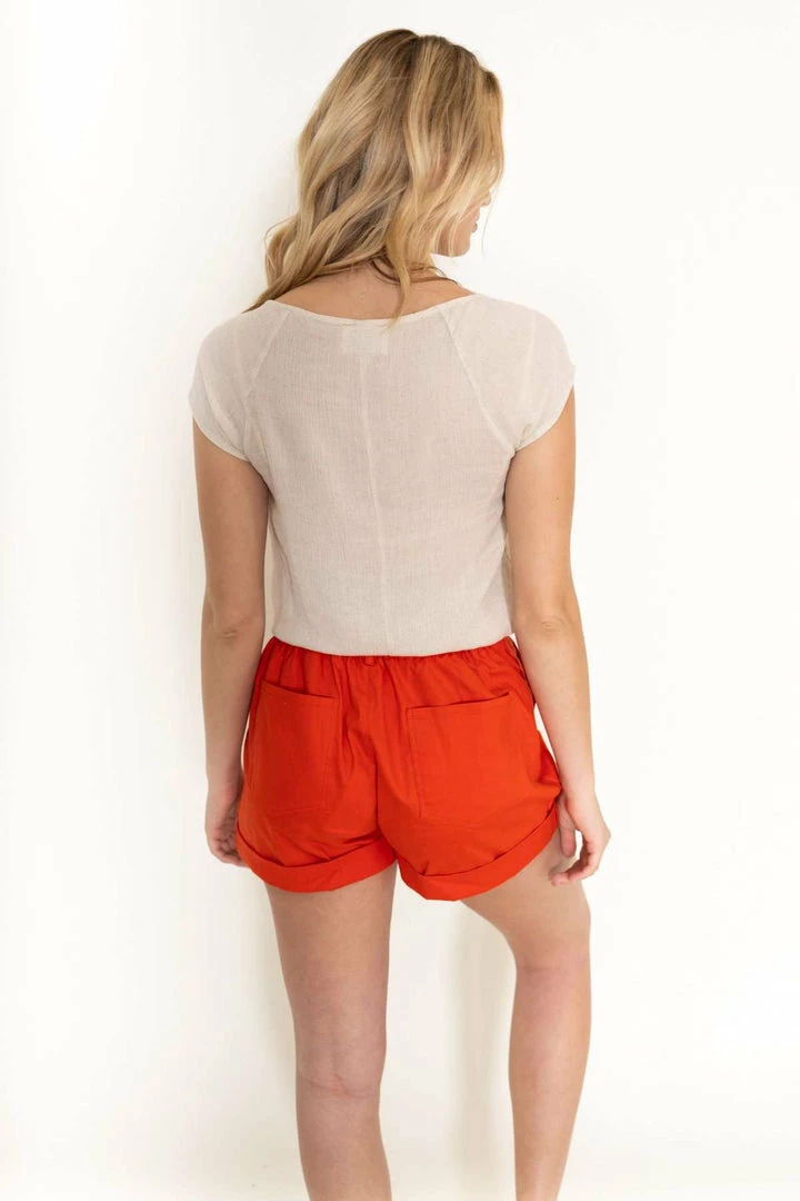 Line N Dot Red Short Shorts Bottoms 8 Line N Dot Red Short Shorts Bottoms