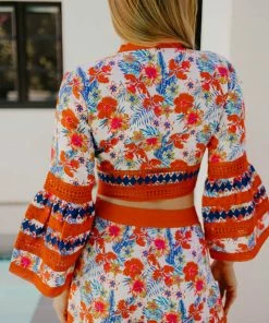 Rinku Floral Linen Top Tops