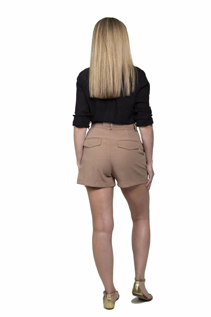 Dress Forum High-Waist Pleated Shorts Tan Basics 8 Dress Forum High-Waist Pleated Shorts Tan Basics