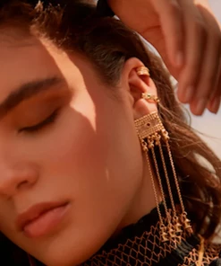 La Sierra Terracotta And Gold Qumran Earrings