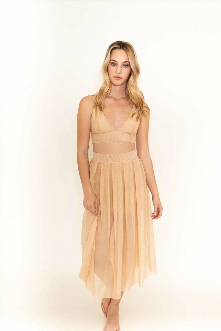 Samantha Eng Basics Beige Mesh Bralette