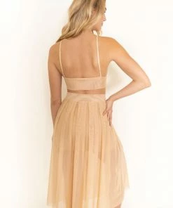 Samantha Eng Basics Beige Mesh Bralette