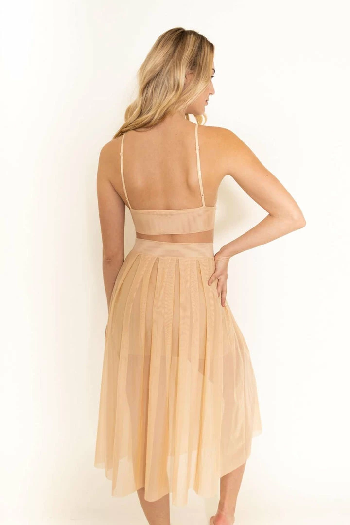 Samantha Eng Basics Beige Mesh Bralette