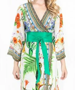 Shahida Parides Dresses Green Belted Cover Up Dress