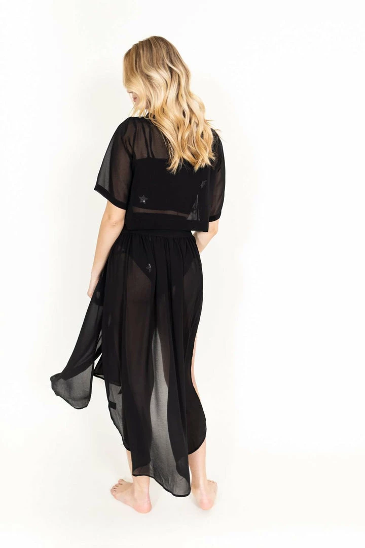 EastNWest Label Tops Star Mesh T-Shirt Black 8 EastNWest Label Tops Star Mesh T-Shirt Black