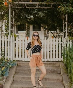 Fanco Basics Front Tie Short Shorts Peach