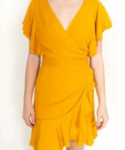 Jet Set Diaries Dresses Yellow Ruffled Dress