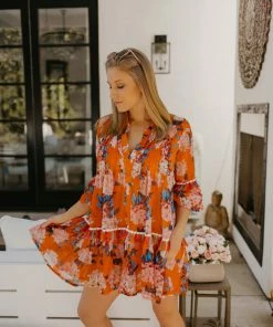 Dresses Taj Floral Orange Tunic