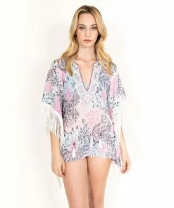 Taj Short Fringe Coverup Tops