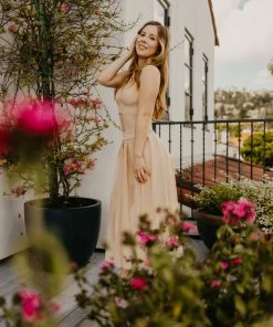 Samantha Eng Mesh Skirt Nude Bottoms