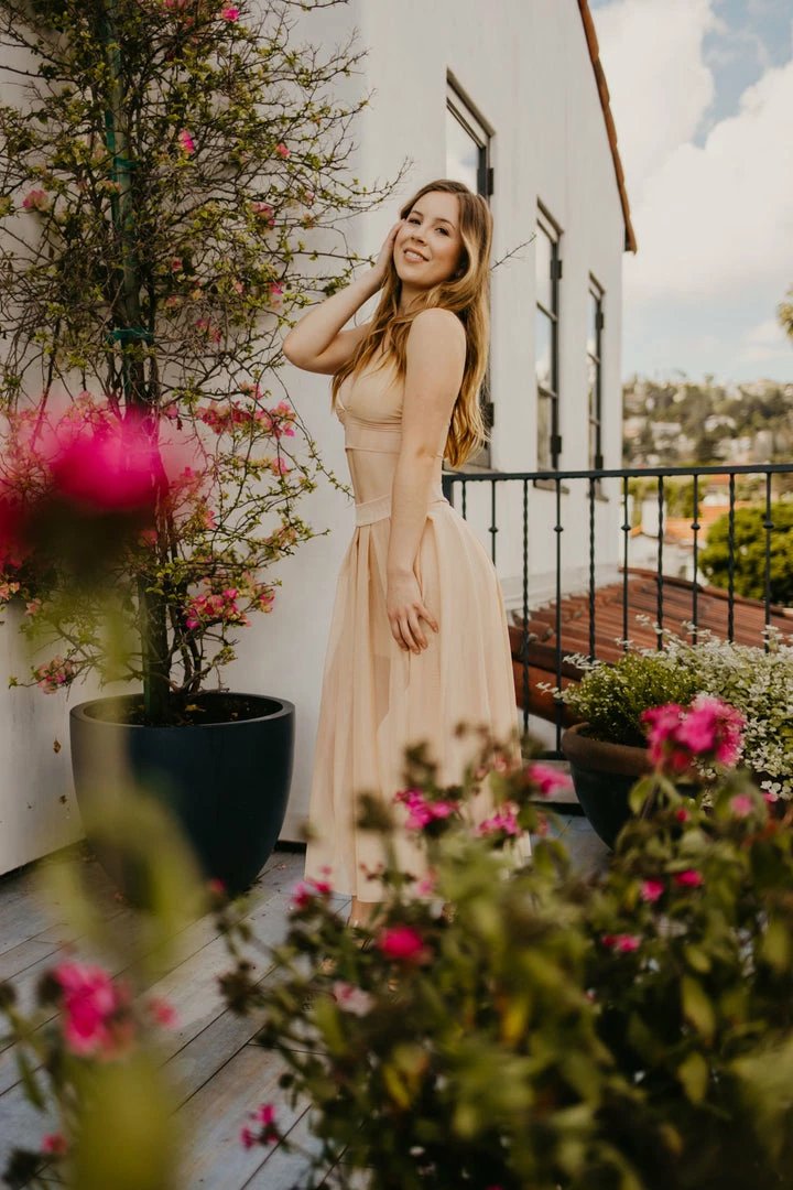 Samantha Eng Mesh Skirt Nude Bottoms 3 Samantha Eng Mesh Skirt Nude Bottoms